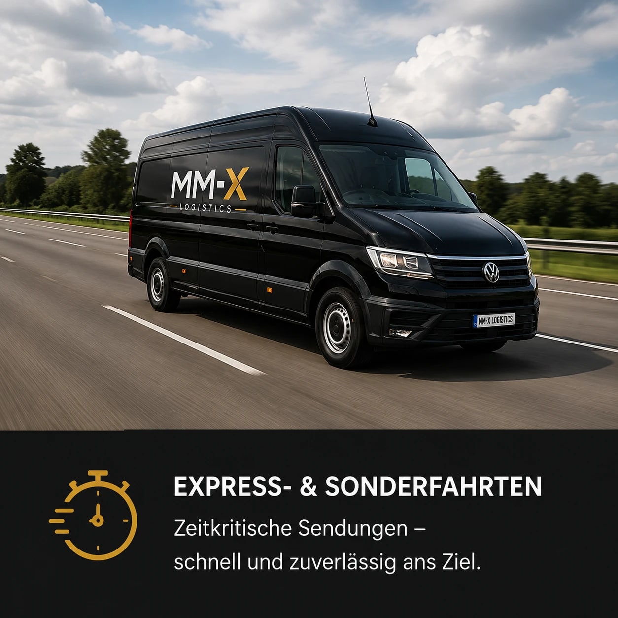MM-X Logistics VW Crafter auf der Autobahn